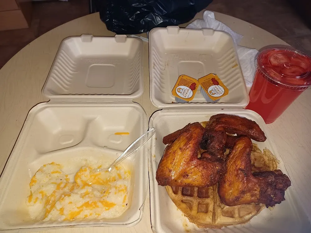 Chicken and Waffle Side of Grilled Cheese