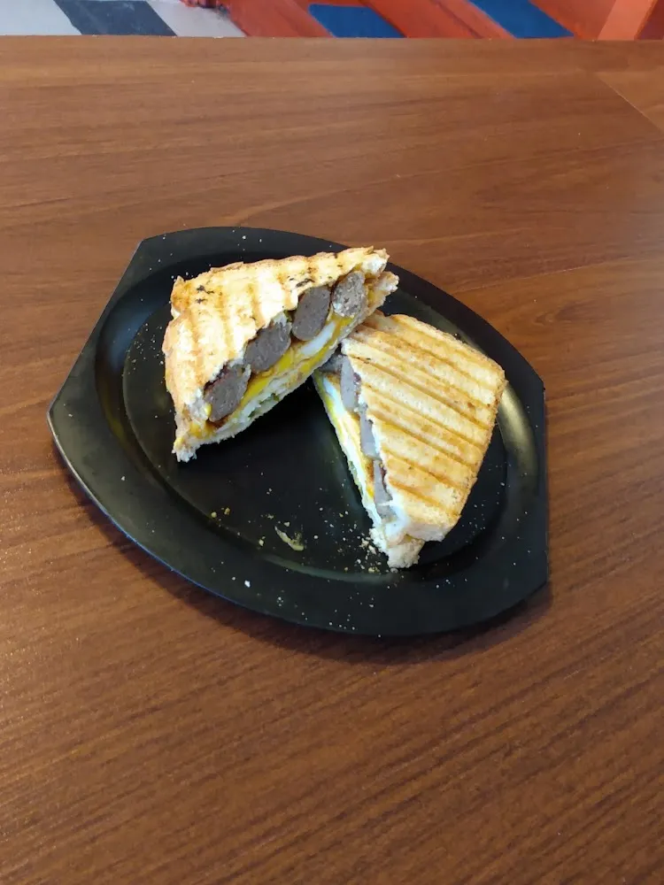 Turkey Sausage Fried Egg and Cheese Panini